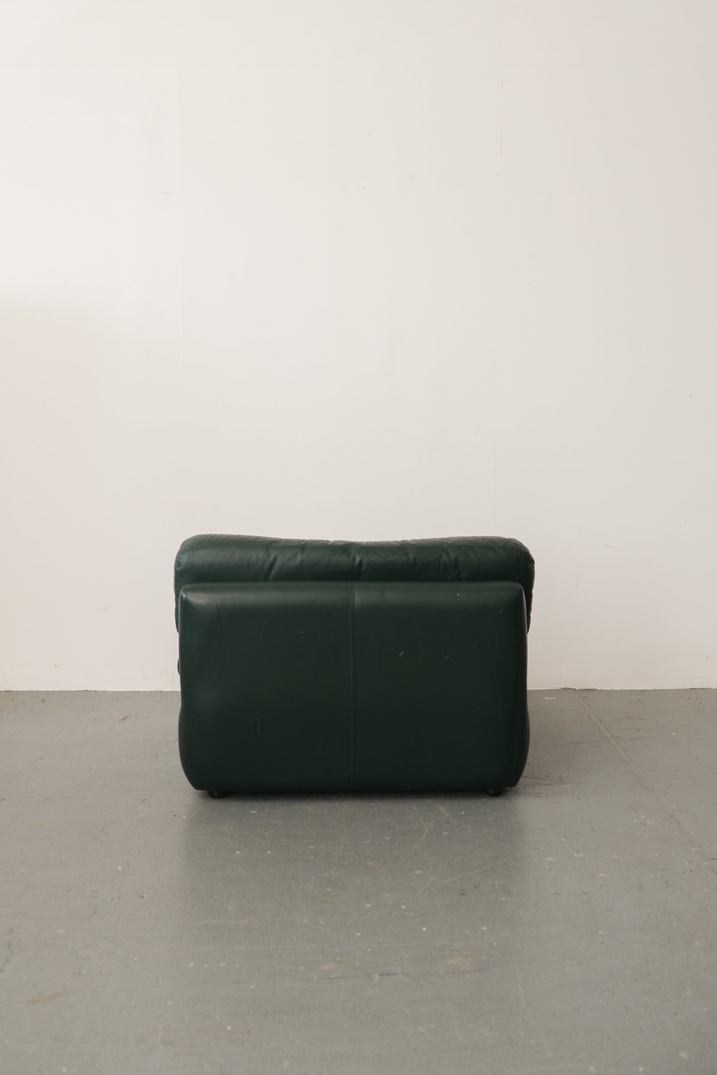 Vintage Leather Chair 80s Italian forest green